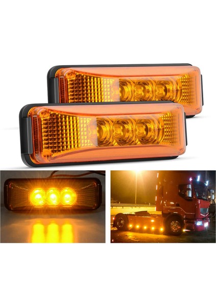 8 Pcs 3 9 Inç 3 Leds Kamyon Trailler Ön LED Yan Işaretçi Işık Göstergesi Lamba Kaya Işığı Römork Tekne-Amber (Yurt Dışından) indirimleri