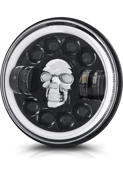 1 Adet Yeni 7inç LED Kafatası Farları Wrangler Off-Road Araç Far Dönüşümleri 60W Kafatası Farları (Yurt Dışından)