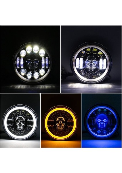 1 Adet Yeni 7inç LED Kafatası Farları Wrangler Off-Road Araç Far Dönüşümleri 60W Kafatası Farları (Yurt Dışından) fırsatları