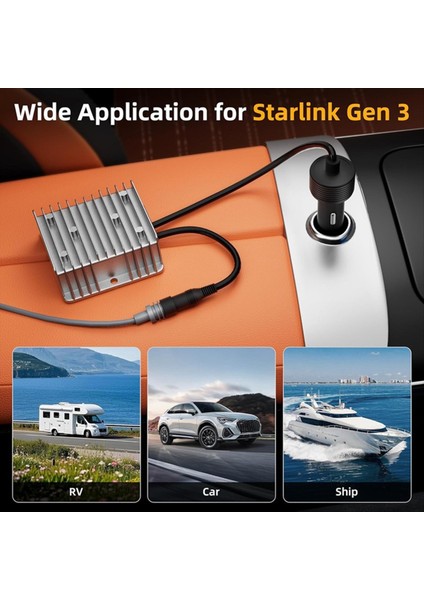 Starlink Gen 3 Step Up Güç Adaptörü Dc Kablosu 57V 4 5A Çıkış Çıktı Çakası 10V-32V Giriş 18AWG Car Karşı (Yurt Dışından) fırsatları