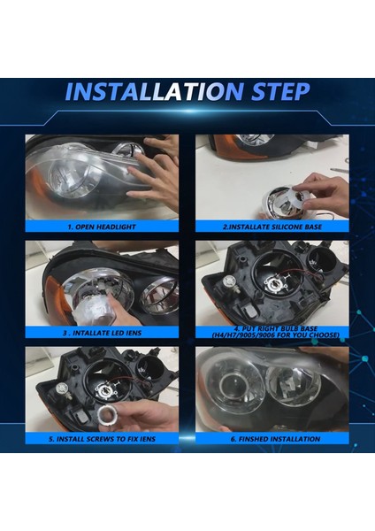 H4 H7 9005 9006 LED Lensler Için 2 5 Inç Bı (Yurt Dışından)