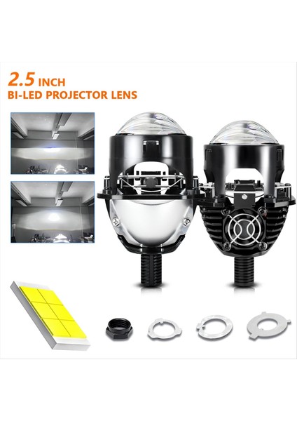 H4 H7 9005 9006 LED Lensler Için 2 5 Inç Bı (Yurt Dışından) fırsatları