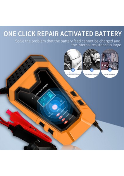 Araba 12V6A Otomatik Akıllı Motosiklet Otomotiv Onarım Bakımı Dijital Ekran Aşırı Araştırma Koruması Geniş Ab Fişi (Yurt Dışından) fiyatları