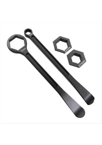 32/10/12/22/27MM Evrensel Motosiklet Lastik Demir Set Combo Levers Set Lastik Onarım Aracı Spanner Kafa Lastik Değişimi Siyah (Yurt Dışından)