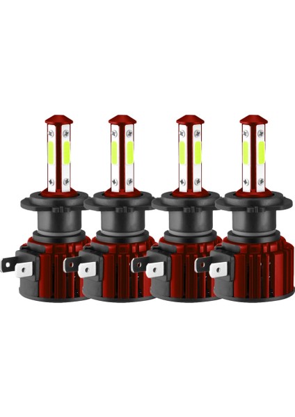 4x 4 Taraflı H7+H7 Combo LED Far Ampul Kiti 8000K Mavi Hı &amp Lo Işın 30000LM (Yurt Dışından)