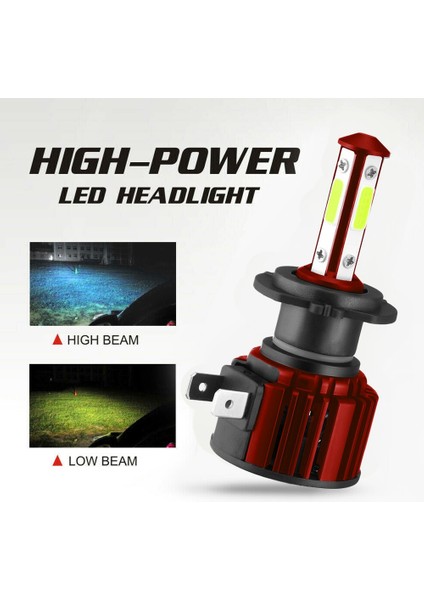 4x 4 Taraflı H7+H7 Combo LED Far Ampul Kiti 8000K Mavi Hı &amp Lo Işın 30000LM (Yurt Dışından) fırsatları