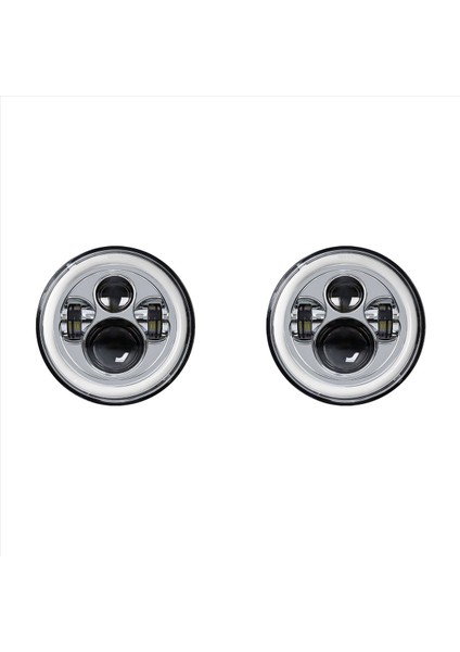 2x 7 Inç LED Far Road King Street Glide Ultra Classic Glide V-Star 1100 Için Yüksek Düşük Kirli Projektör Sarı+Beyaz (Yurt Dışından)