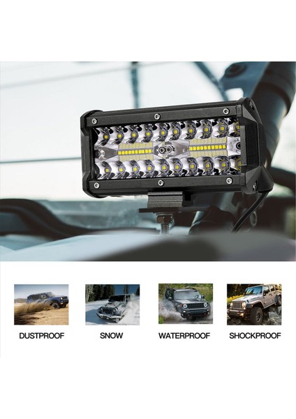 3x 7 Inç 120W Combo LED Işık Çubukları Iş Için Spot Taşkın Işın Offroad Boat Araba Traktör Kamyonu 4x4 Suv Atv 12V 24V (Yurt Dışından) modelleri