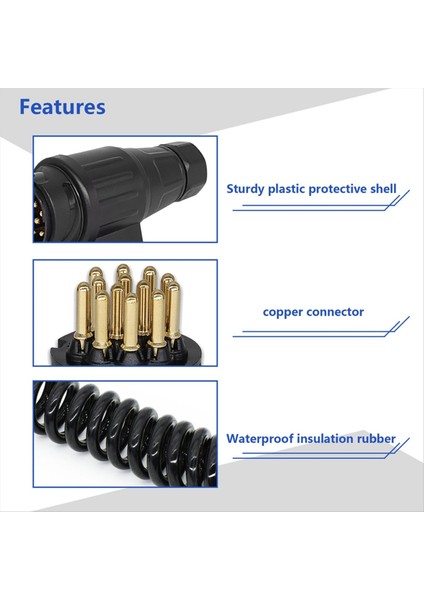 3metre 13 Pin Çekme Römorku Uzatma Kablosu Kurşun Işık Konnektörü 13 Pin Erkek 13 Pin Erkek Karavan Işık Tahtası Fişi (Yurt Dışından) fırsatları