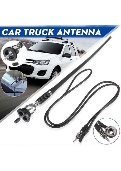 17 Inç Araba Çatı Radyo Anten Araba Radyosu 180 Derece Döner Taban ve 51 &quot Kablo Esnek Olan Am-Fm Kauçuk Anten (Yurt Dışından) fiyatları