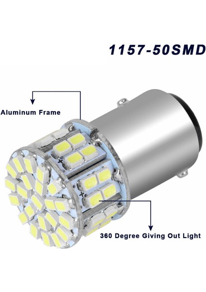 10PCS 6000K Beyaz 1157 50SMD Kayalı Fren LED Işıklar Ampul BAY15D 12V (Yurt Dışından) fırsatları