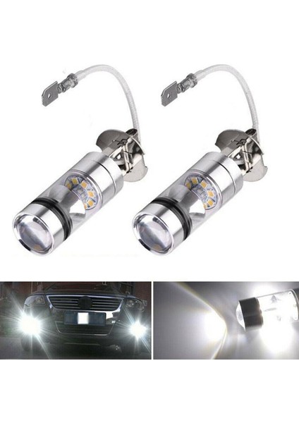 2pcs 6000K Beyaz LED H3 100W 2323 Araba Sisli Ampul Drl &amp 2pcs Yan Işaretçi Dönüş Sinyal Işığı Koltuk Leon 2000-2006 (Yurt Dışından) fırsatları