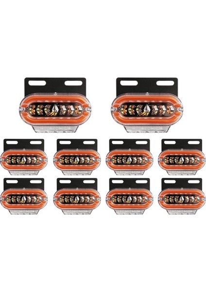 10 Adet LED Römork Işıkları 24V Yan Işaret Işıkları Kamyon Işık Kılavuzu Flaşlar Kamyon Yan Işıkları Römork Sinyal Işıkları (Yurt Dışından)