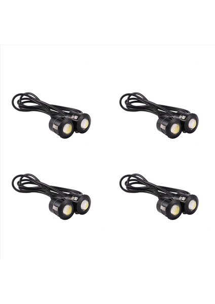 8pcs LED Kartal Göz Yedekleme Lambası Sis Sürüş Lambası Araba Motosiklet Beyaz Işık 9W Siyah (Yurt Dışından)