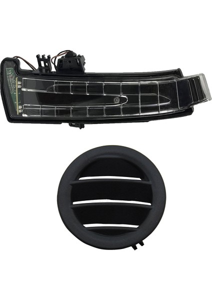 1 Çift LED Yan Ayna Işaretleyici Dönüş Sinyali Lambası Lens ve 1 Adet Sol Hava Ac Havalandırma Siyahı (Yurt Dışından)