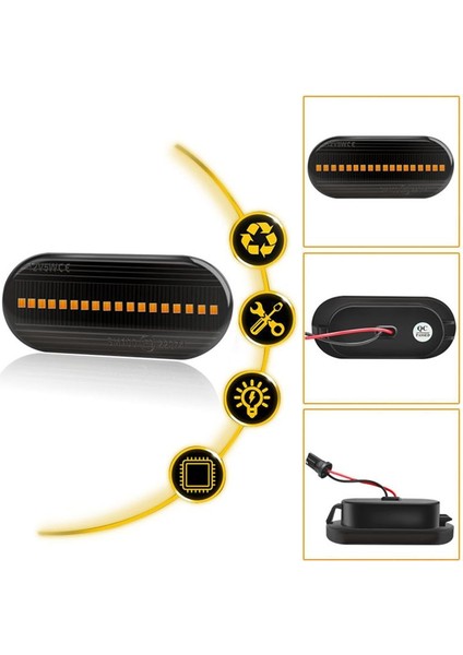 Vw Passat Golf Polo Ford 12V LED Akış Yan Işığı Için Fender Side Turn Sinyal 14805294 4M5A13K309AA Beyaz Kabuk (Yurt Dışından) indirimleri