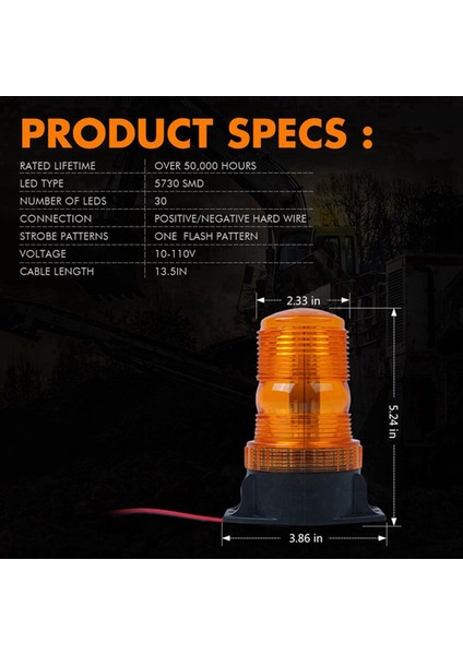 8x Forklift 30 LED Beacon Işık Flaş Lambası Tehlike Acil Durum Yanıp Sönen Uyarı Amber (Yurt Dışından) indirimleri