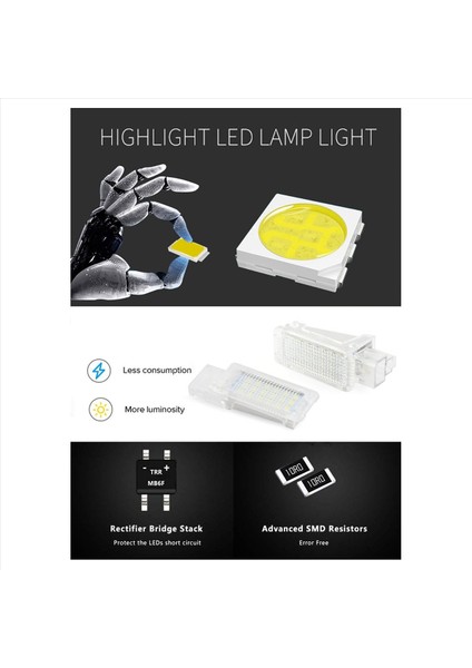 4x Ayak Hafası Işık Bagaj Işığı -Audi A4 A6 C6 C7 R8 Tt Q5 Q3 Q7 A8 S3 Rs6 4B0947415 4B0947415A 4E0947415 8D0947415 (Yurt Dışından) fırsatları