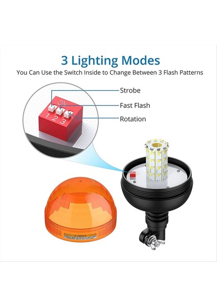 John Deere Traktör Kamyonu Için LED Dönen Uyarı Işığı Kehribar Esnek Acil Durum Flaş Lambası Beacon Ormancılık (Yurt Dışından) fırsatları