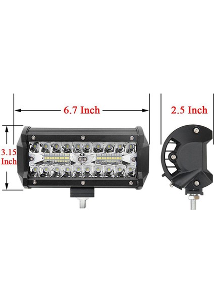 2x 7 Inç 120W Combo LED Işık Çubukları Iş Için Spot Taşkın Işın Offroad Boat Araba Traktör Kamyonu 4x4 Suv Atv 12V 24V (Yurt Dışından) fiyatları