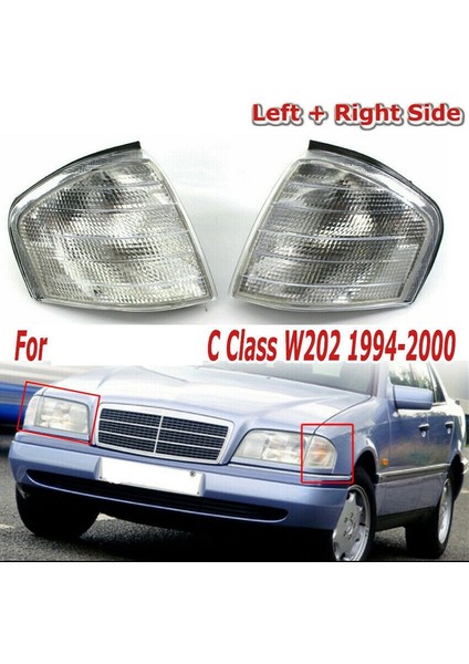 Mercedes Benz C Sınıfı W202 1994-2000 Çift Köşe Işıkları Sinyal Lambaları Dönüşü 2028261143 2028261243 (Yurt Dışından) modelleri