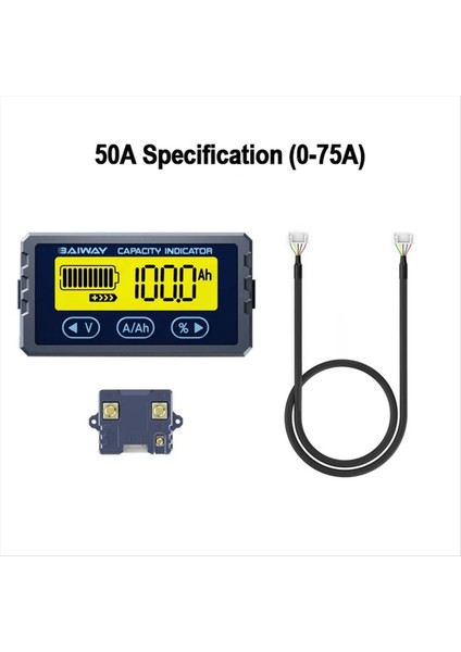 Baiway Pil Test Cihazı 8V-120V 50A Coulomb Metre Kapasite Göstergesi Lityum Iyon Dedektörü Coulomb Metre Voltmetre (Yurt Dışından) fiyatları