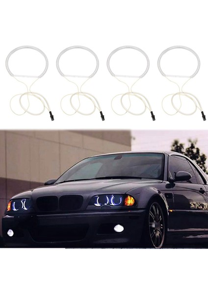 8pcs Beyaz Far Ccfl LED Melek Gözler Kiti Halo Halkası Drl Sinyal Işık Ccfl Far Lamba For-Bmw E36 E46 E39 E38 (Yurt Dışından) fiyatları