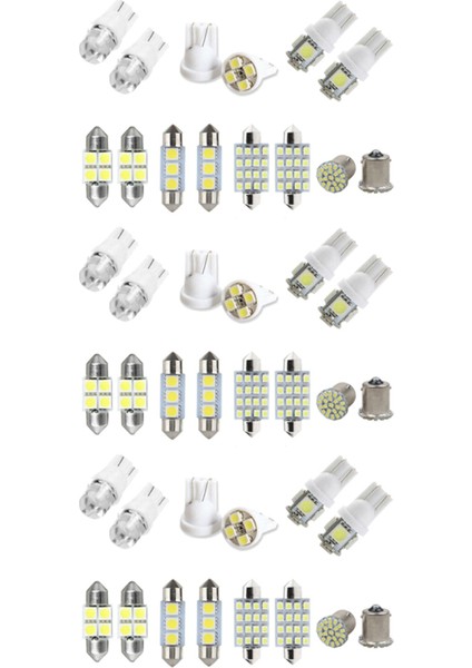 42X Beyaz LED Araç Iç Mekan Işık Dome Bagaj Haritası Plaka Lamba Ampulleri (Yurt Dışından)