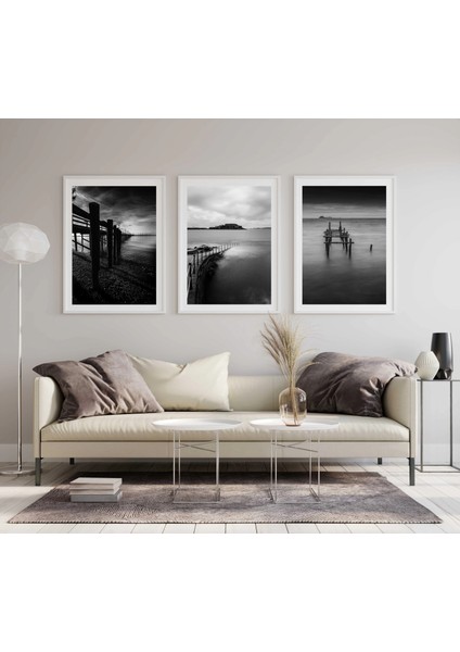 3 Parça Çerçeveli Dekoratif Manzara Ahşap Tablo Seti, Ev Dekoru Bestablo fiyatları