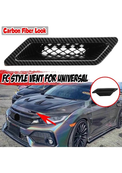 Karbon Fiber Evrensel Araba Ön Tampon Kaput Havalandırma Havalandırma Honda Civic Audi-A4 B8 Golf BMW-E90 E80 E82 F30 Için Dekorasyon (Yurt Dışından) fiyatları