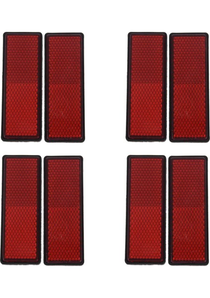 8x Dikdörtgen Kırmızı Reflektörler Motosikletler Için Evrensel Atv Bisikletleri Kir Bisikletleri (Yurt Dışından)