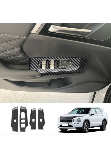 4pcs Araba Kapı Pencere Kaldırma Düğmesi Paneli Kapak Iç Kapı Panelleri Mitsubishi Outlander Için Kaplama 2022+ Lhd B (Yurt Dışından) fiyatları