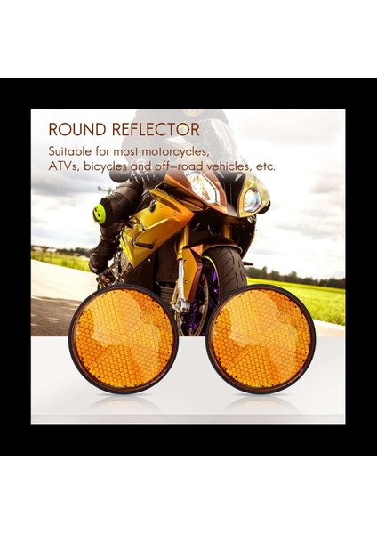 8pcs 2 Inç Yuvarlak Turuncu Reflektör Motosiklet Için Evrensel Atv Kir Bisiklet (Yurt Dışından) fiyatları