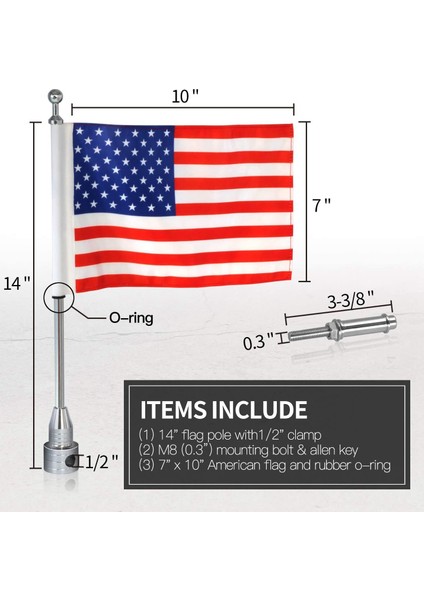 Dyna Street Glide Road King Chrome Için Evrensel Motosiklet Dekorasyonu Ayarlanabilir Kutup Montaj Bayrağı (Yurt Dışından) modelleri