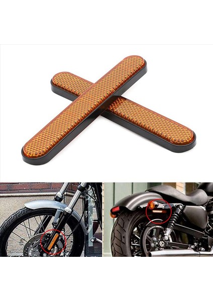 2x Motosiklet Ön Çatal Reflektör Sticker Alt Bacaklar Softail Sportster Için Güvenlik Uyarısı 883 1200 Sarı (Yurt Dışından) indirimleri