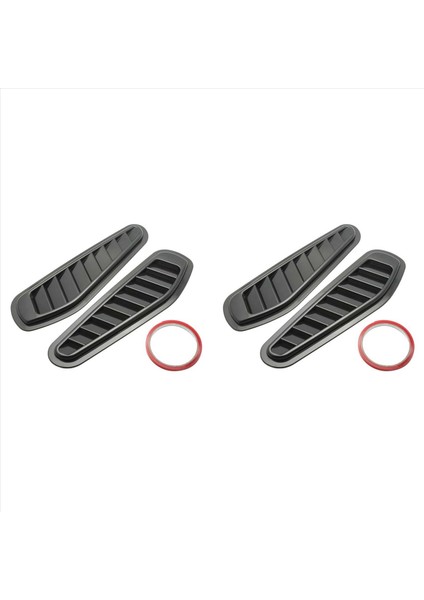4pcs Araba Simülasyon Köpekbalığı Hava Havalandırma Evrensel Parlak Siyah Spor Hava Akışı Havalandırma Bonnet Kaput Kapağı Döşeme (Yurt Dışından)