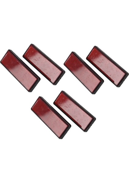 6x Dikdörtgen Kırmızı Reflektörler Motosikletler Için Evrensel Atv Bisikletleri Kir Bisikletler (Yurt Dışından)