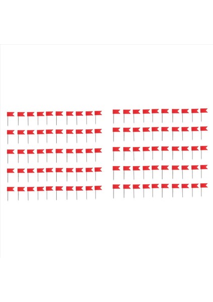 100 Bayrak Şekli Harita Pimleri Bildirim Tahtası Çizim Pimleri Itme Pimi Kırmızı (Yurt Dışından)