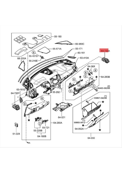 Mazda 6 2012 Için Sağ Taraf Çizgi Klima Çıkış Izgara Hava Havalandırması Düzeneği (Yurt Dışından) modelleri