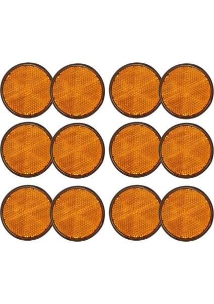 Motosiklet Atv Kir Bisikleti Için 12PCS 2 Inç Yuvarlak Turuncu Reflektör Evrensel (Yurt Dışından)