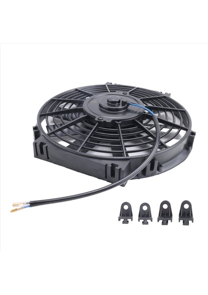 10 Inç 12V 80W 2100RPM Evrensel Düz Siyah Bıçak Elektrikli Soğutma Radyatör Tankı Fan Montaj Kiti (Yurt Dışından) fiyatları