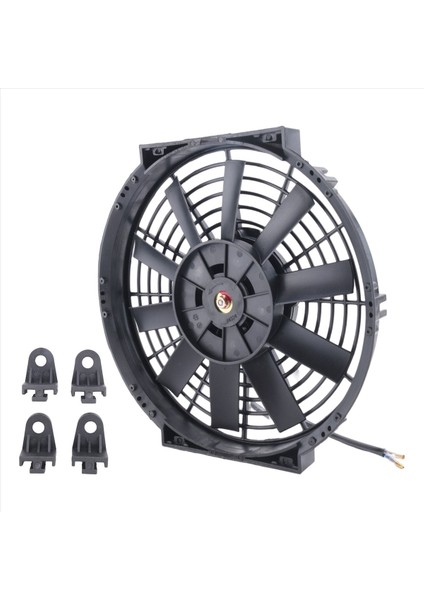 10 Inç 12V 80W 2100RPM Evrensel Düz Siyah Bıçak Elektrikli Soğutma Radyatör Tankı Fan Montaj Kiti (Yurt Dışından) modelleri