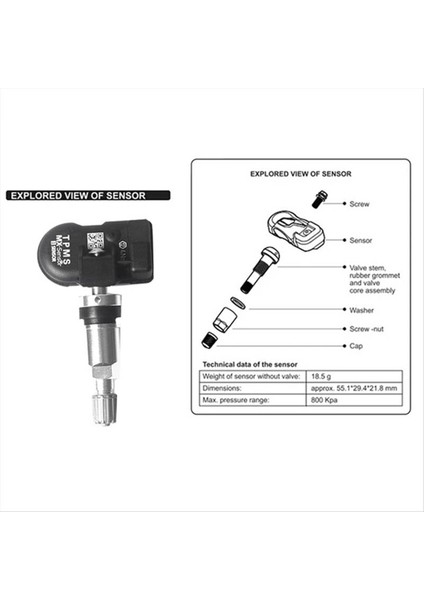 4pcs Programlama Pms Lastik Basıncı Otomatik TS408 TS508 ITS600 315MHZ+433MHZ Sensör Evrensel 2 Arada 1 Monitör (Yurt Dışından)