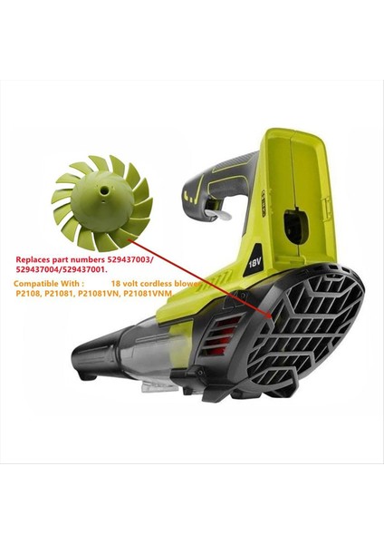 29437003/529437004/529437001 Ryobi 18 Volt Blower Fan P2108 P21081 P21081VN P21081VNM (Yurt Dışından) fiyatları