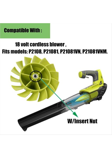 29437003/529437004/529437001 Ryobi 18 Volt Blower Fan P2108 P21081 P21081VN P21081VNM (Yurt Dışından) fırsatları