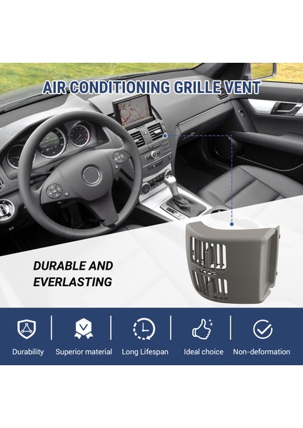Araba Arka Arka Merkez Konsolu A/c Hava Havalandırma Koşullandırma Izgarası Mercedes Benz C Sınıfı W204 Gri (Yurt Dışından) fırsatları