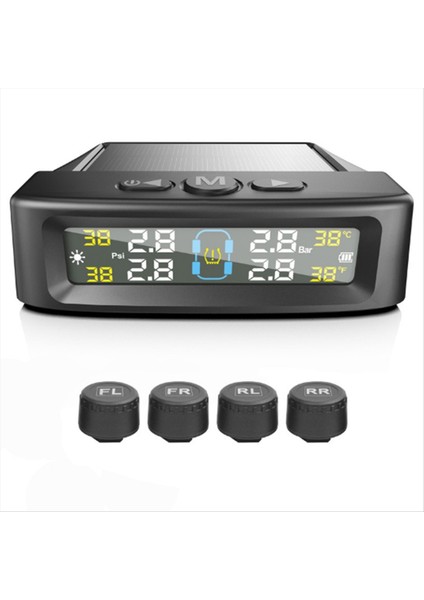 Araba Harici Lastik Basınç Sensörleri Güneş Enerjisi Tpms Lastik Basınç Izleme Sistemi Lastik Alarmı Dijital Ekran (Yurt Dışından)