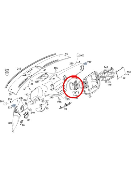 Ön Dash Center Sol Hava Havalandırma Klima Mercedes-Benz Vito V260 W447 W448 15-24 A4478300454 (Yurt Dışından) modelleri
