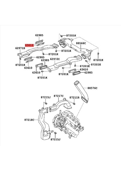 3x Çatı Arka Hava A/c Havalandırma Grille 63601-48011-E0 Toyota Highlander Için 2007-2014 Yan Hava Outlet Nozul Gri 6360148011 (Yurt Dışından) fırsatları