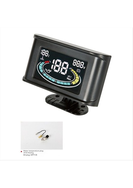 Araç Modifiye LCD 3ın1 Su Sıcaklık Göstergesi Yağ Basınç Göstergesi Voltmetre W 10MM Su Sıcaklık Sensörü+Npt1/8 Yağ Basınç Sensörü (Yurt Dışından) fiyatları